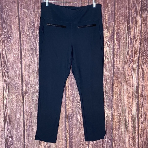 ATHLETA stellar crop pants size medium gray UPF 50 stretch pockets comfy - Picture 2 of 7